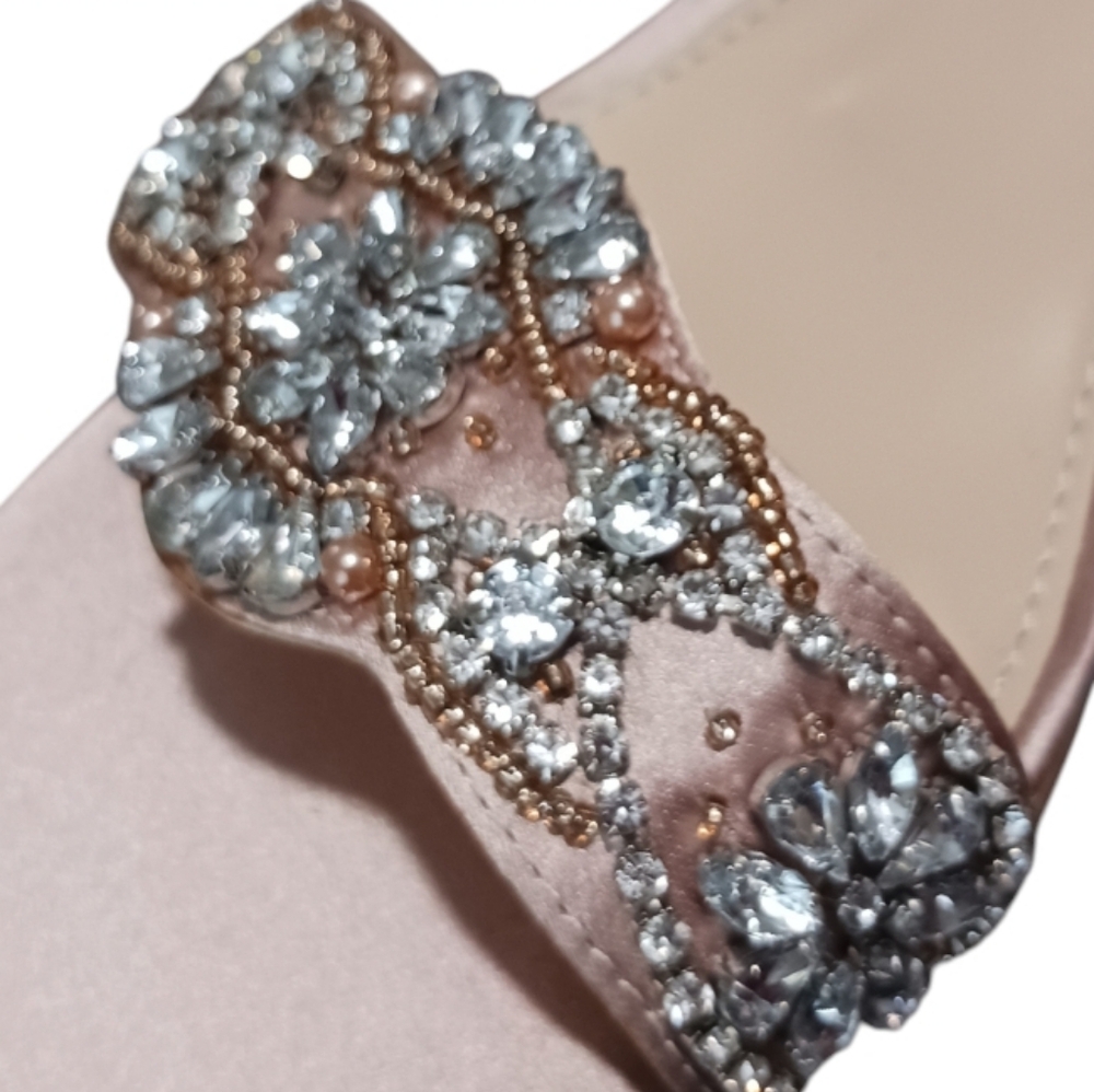 Betsey Johnson Mel Jeweled Satin Block Heel - Picture 6 of 12